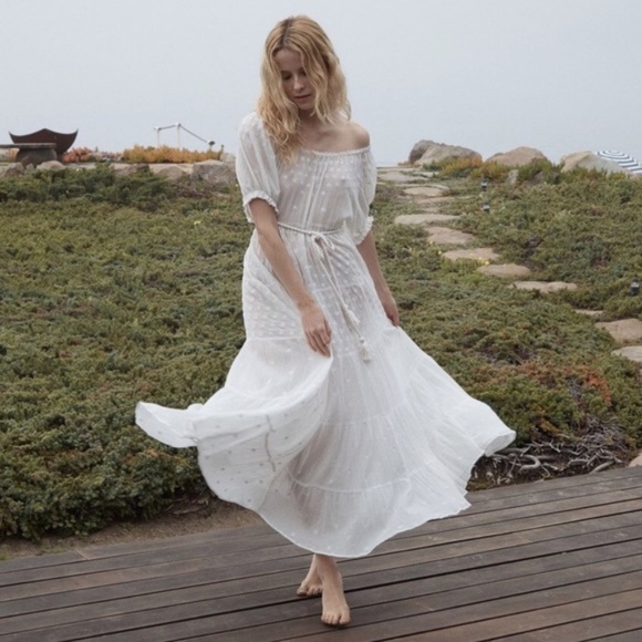 New Doen London Tansy Maxi Dress in Salt / White - Picture 6 of 15